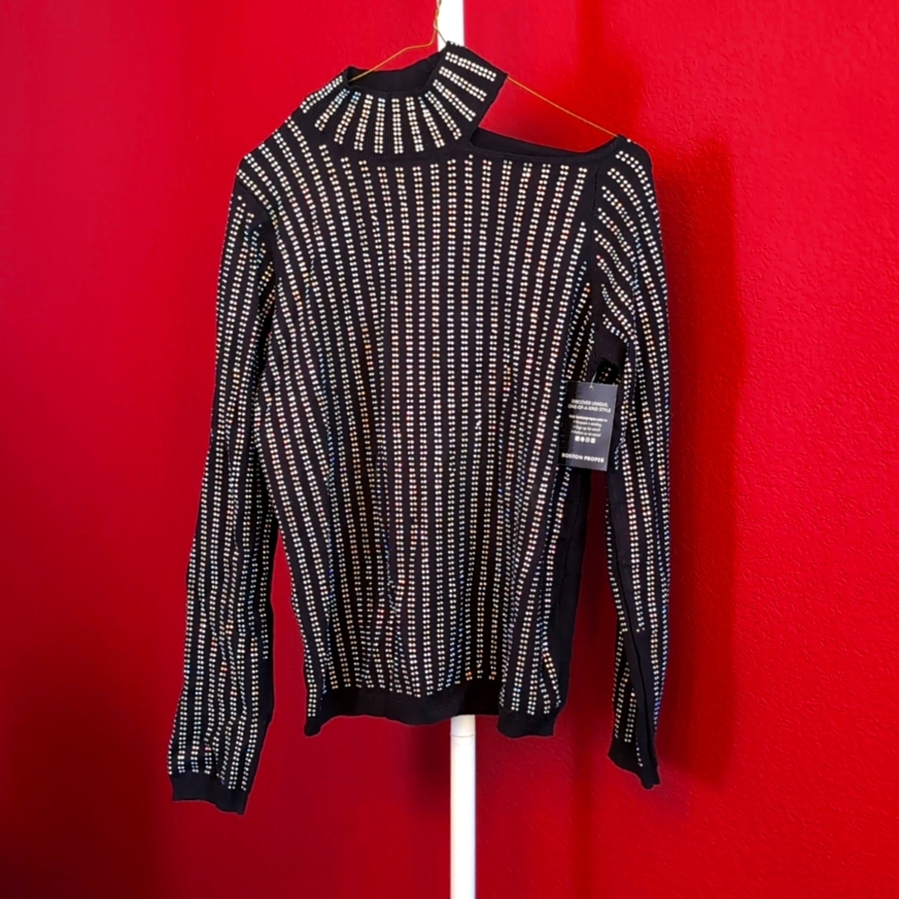 Boston Proper Women's Sequin Shirt
